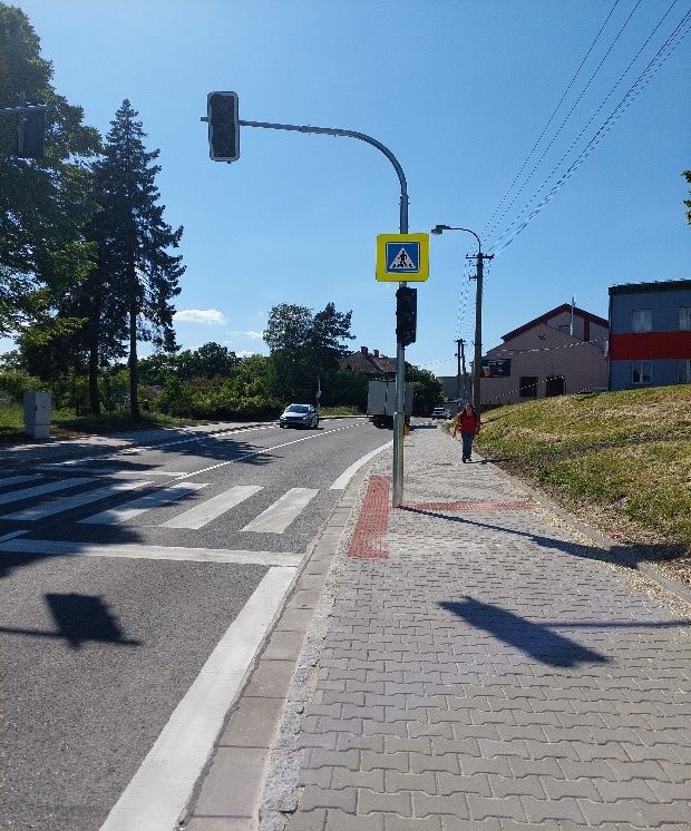 Přechod pro chodce na ulici Orlovská