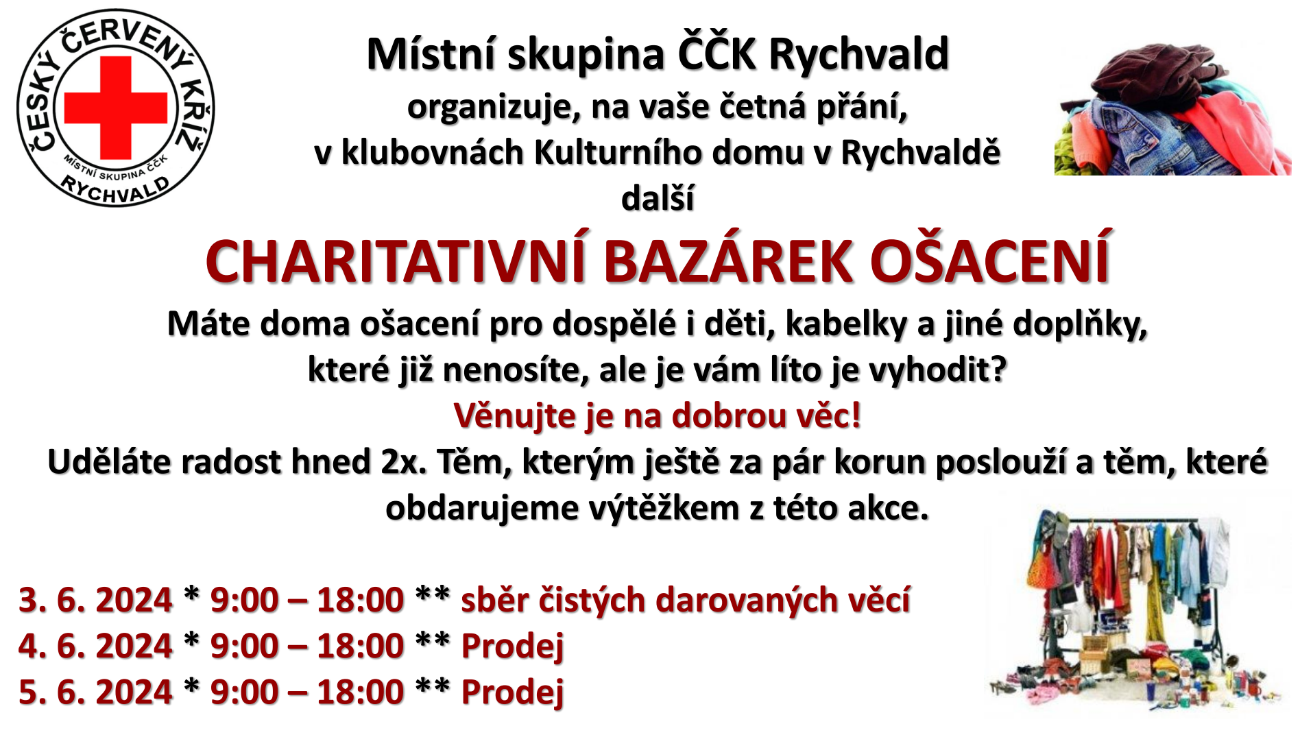Leták: bazar ošacení