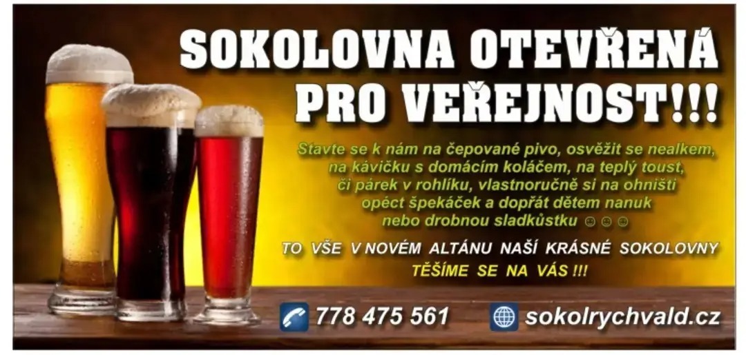 plakát - sokolovna otevřená pro veřejnost