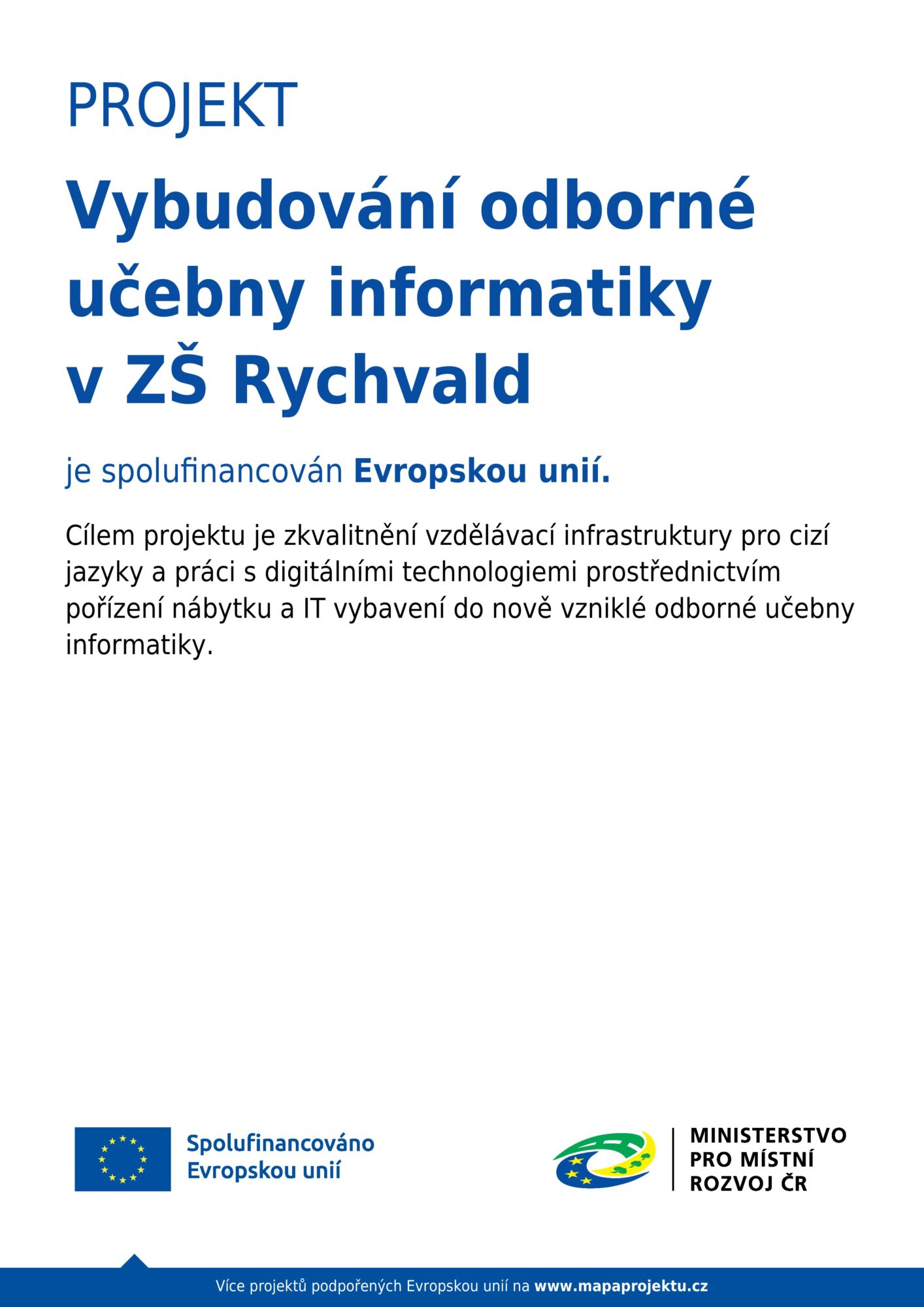 Publicita IVT učebna ZŠ Rychvald