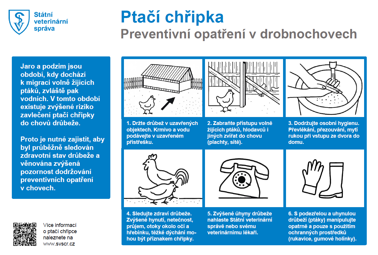 Ptačí chřipka - opatření letáček